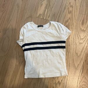 Brandy Melville Classic White Striped Tee